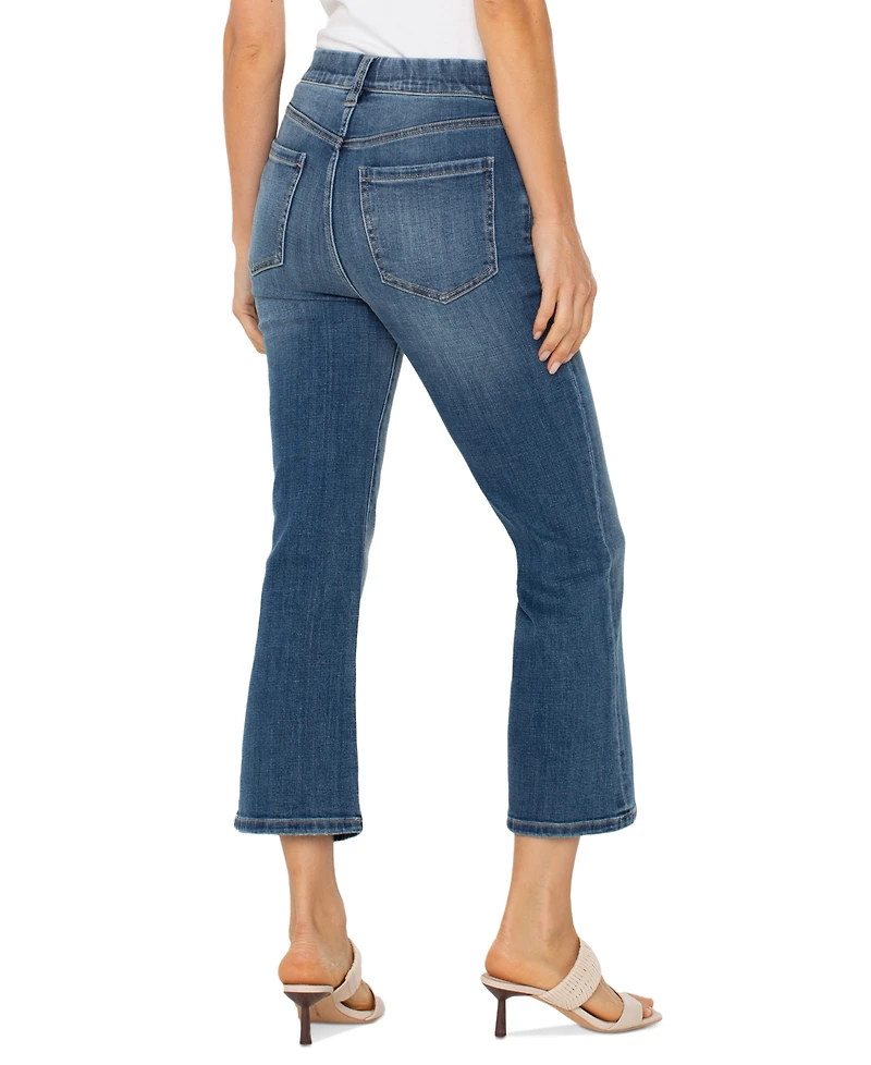 Liverpool Los Angeles Petite Gia Crop Flare Button Fly Jeans