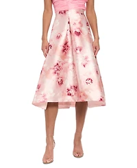 Muse Women's Pleated Floral Organza Skirt