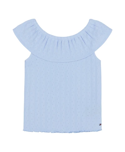 Tommy Hilfiger Toddler and Little Girls Pointelle Ruffle Top