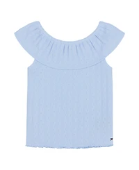 Tommy Hilfiger Toddler and Little Girls Pointelle Ruffle Top