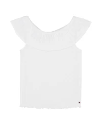 Tommy Hilfiger Big Girls Pointelle Ruffle Top