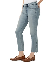 Silver Jeans Co. Women's Suki Mid-Rise Curvy-Fit Straight-Leg Cropped Denim Jeans