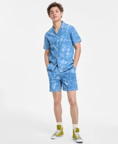Sun Stone Mens Floral Denim Shirt Shorts Sneakers Exclusively At Macys