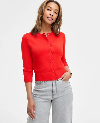 On 34th Women's Crewneck Long-Sleeve Cardigan, Exclusively at Macy's
