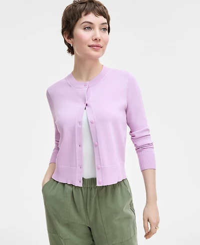 On 34th Women's Crewneck Long-Sleeve Cardigan, Exclusively at Macy's