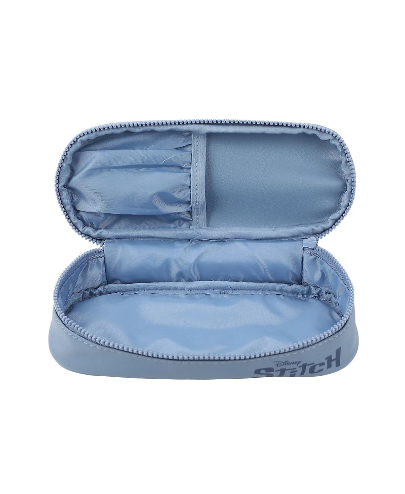 Disney Stitch Big Face Blue Zippered Dome Cosmetic Case