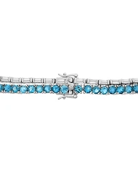 London Blue Topaz (32-5/8 ct. t.w.) & White Topaz (9-7/8 ct. t.w.) 16" Layered Tennis Necklace in Sterling Silver