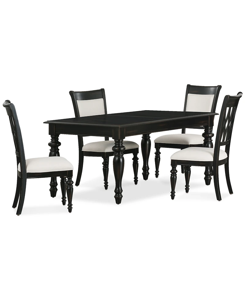 Daria 5-Pc. Dining Set (Rectangular Table & 4 Upholstered Back Side Chairs