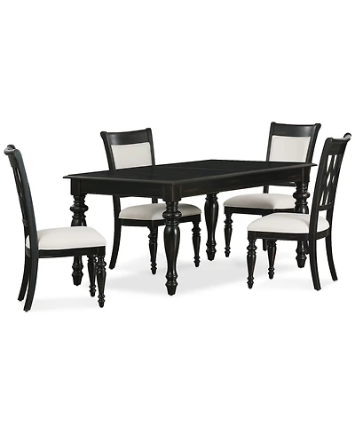 Daria 5-Pc. Dining Set (Rectangular Table & 4 Upholstered Back Side Chairs