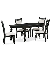 Daria 5-Pc. Dining Set (Rectangular Table & 4 Upholstered Back Side Chairs