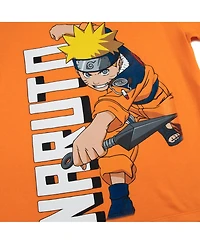 Naruto Little Boys Uzumaki Crew Neck Short Sleeve 4pk Tees-Small