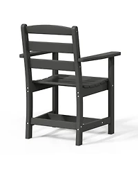 5-Piece Hdpe Outdoor Square Patio Dining Table Set with Armchairs