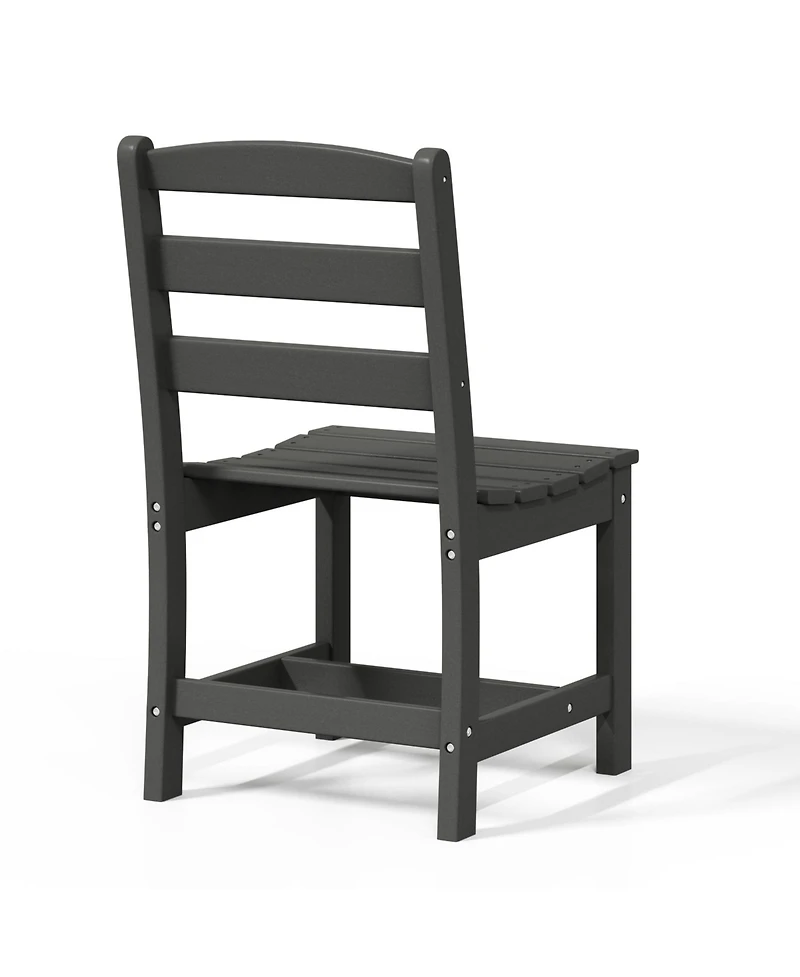 5-Piece Hdpe Outdoor Square Patio Dining Table Set with Armless Side Chairs