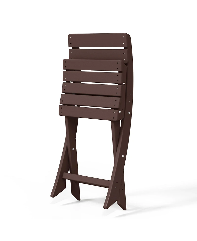 3-Piece Outdoor Hdpe Folding Patio Bistro Table and Chairs