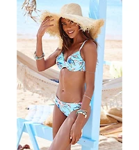Lascana Women's Hibiscus Print Underwire Bikini Swimsuit Top Bra Sizing