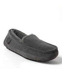 Dearfoams Men's Fireside By Melbourne Genuine Shearling Moccasin Slipper