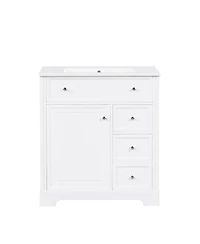 Streamdale 30" White Bathroom Vanity Cabinet with Sink Top and Storage