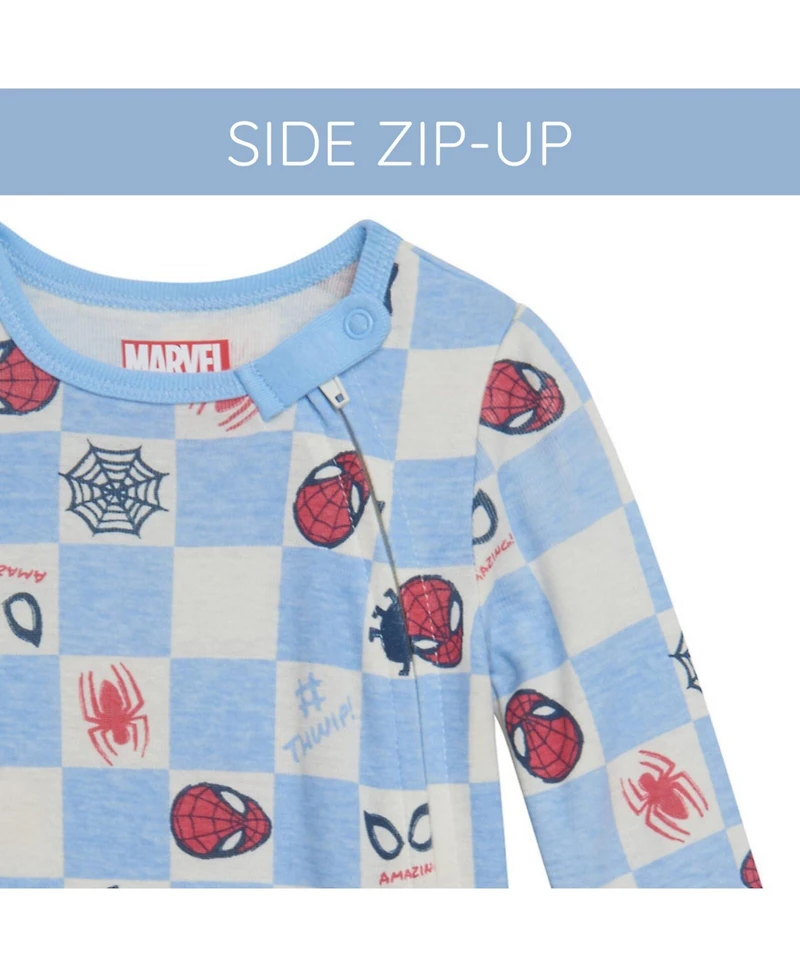 Avengers Baby Boys 2 Pack Zip Up Sleep N' Play Coveralls