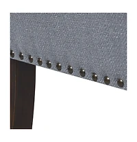 Upholstered Accent Bench with Nailhead Trim and Solid Wood Legs-The Pop Home