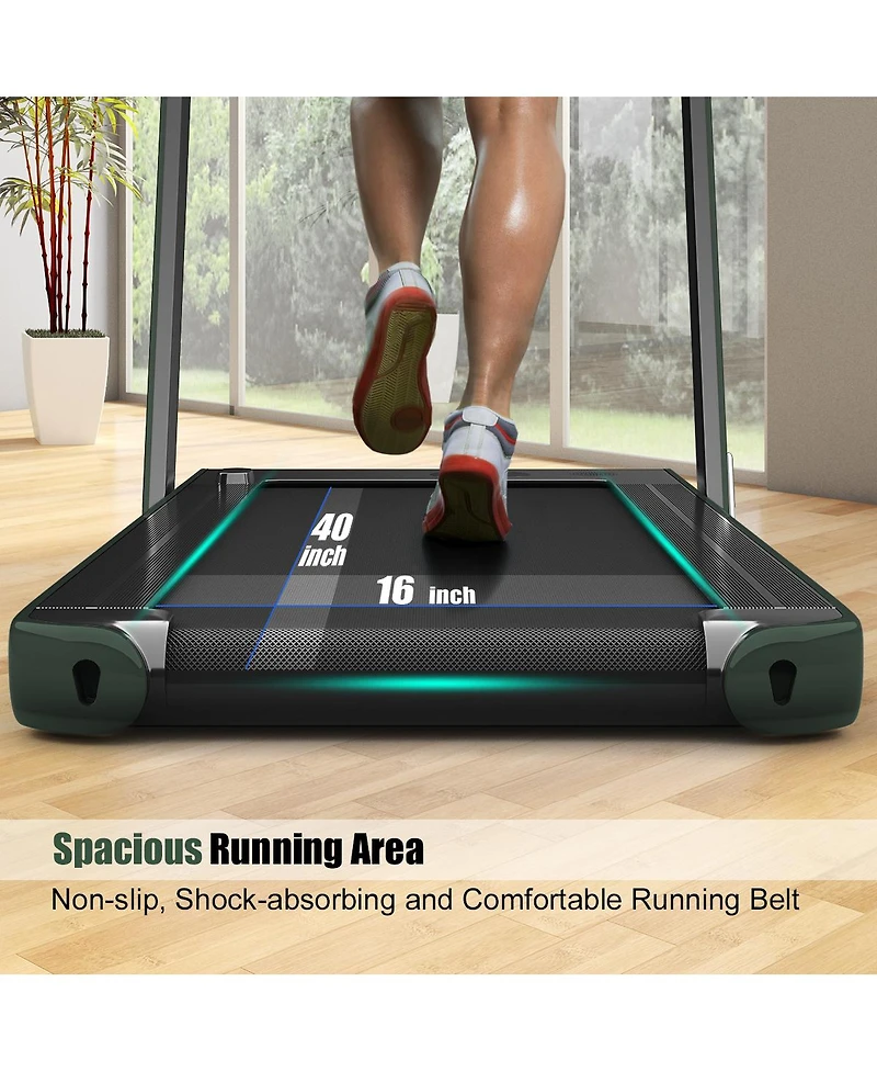 Gymax 2 1 Folding Treadmill 2.25HP Running Machine w/ Dual Display