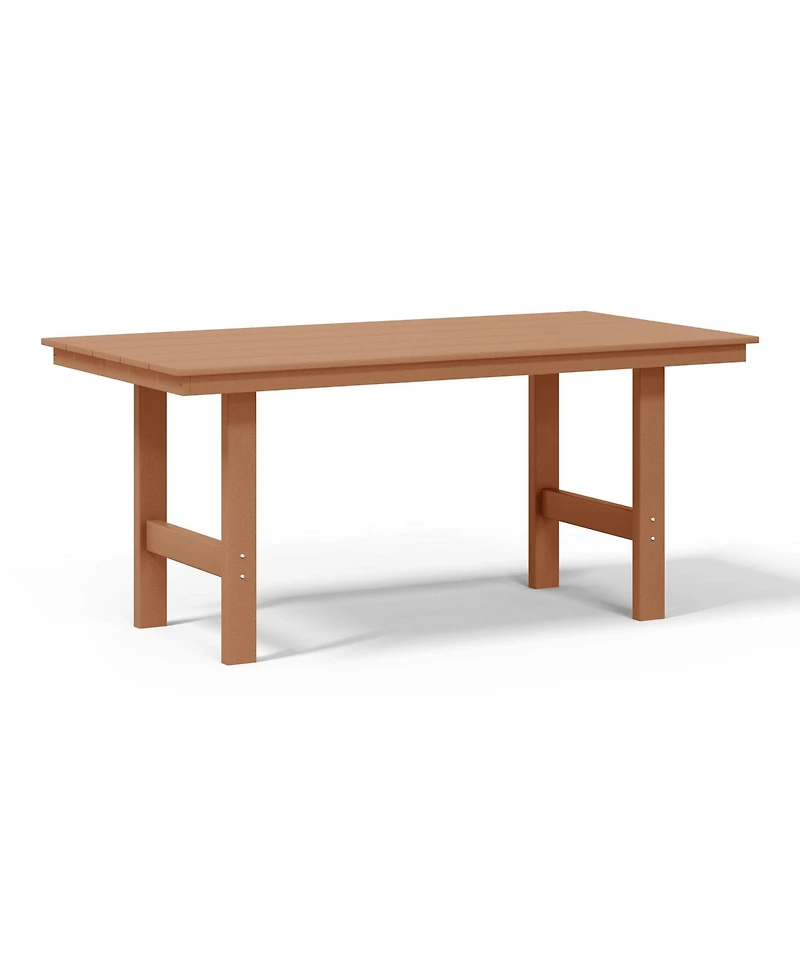 7-Piece Hdpe Outdoor Rectangular Patio Dining Table Set