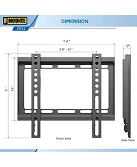 ProMounts Flat / Fixed Tv Wall Mount for 13" to 47" TVs, Holds up to 55lbs