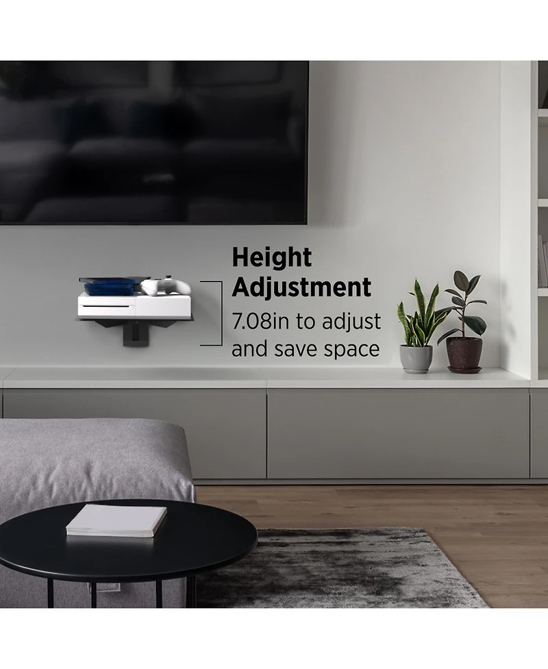 ProMounts Durable Single Glass Av Wall Shelf, Supports up to 17.6lbs Max Weight