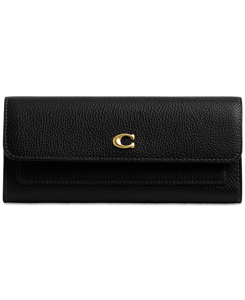 Coach Mila Leather Long Flap Wallet