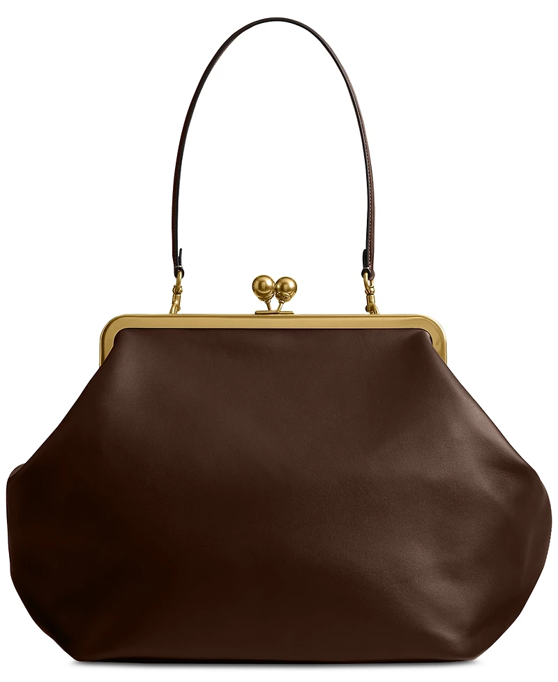 Coach Medium Leather Kisslock Frame Bag