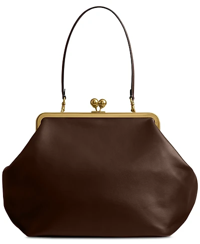 Coach Medium Leather Kisslock Frame Bag