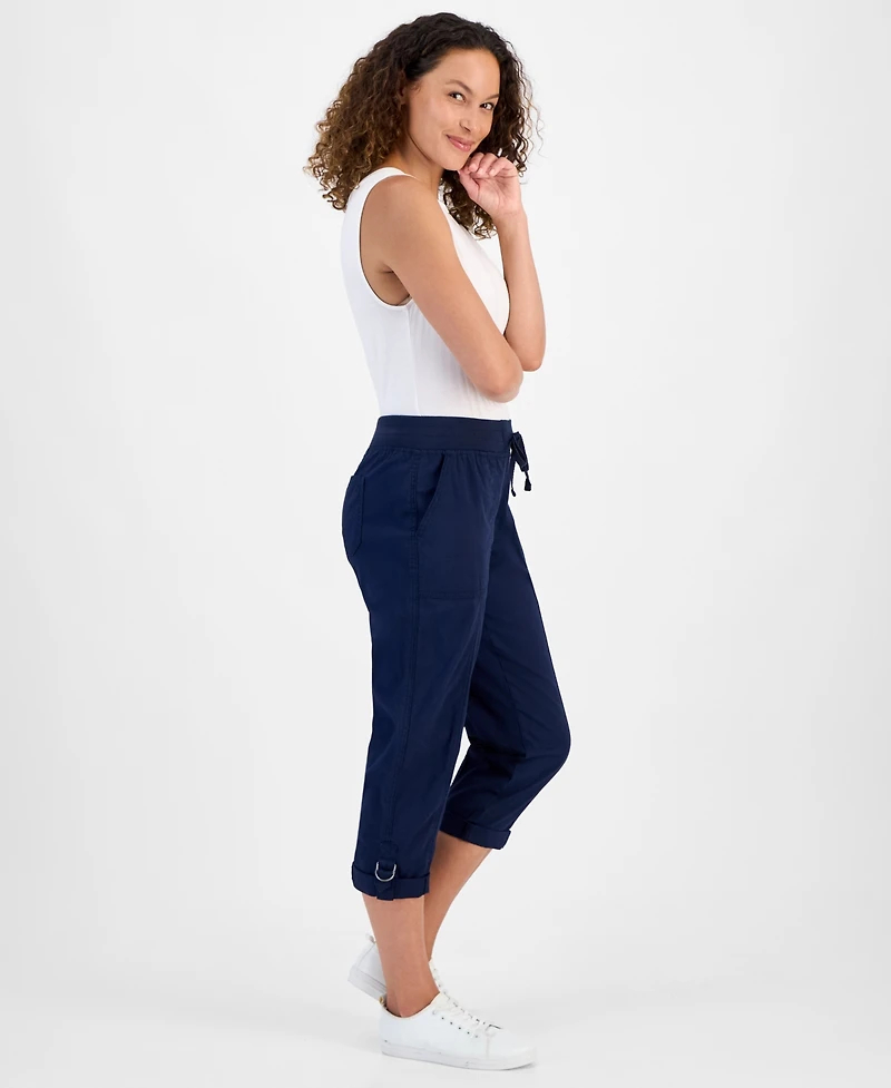 Style & Co Petite D-Ring Capri Pants, Exclusively at Macy's