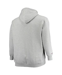 Men's Mitchell & Ness Heathered Gray Los Angeles Lakers Hardwood Classics Big and Tall Throwback Pullover Hoodie