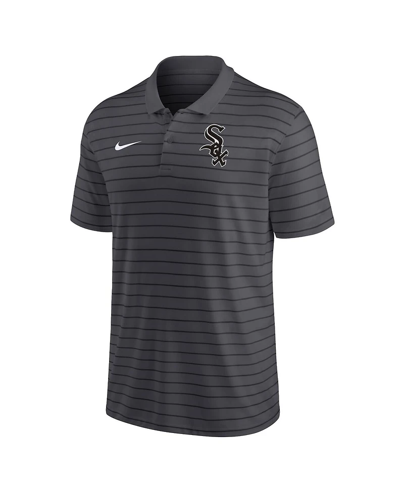 Men's Nike Charcoal Chicago White Sox Authentic Collection Victory Striped Performance Polo Shirt