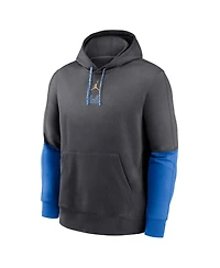 Jordan Men's Anthracite/Blue Ucla Bruins 2024 Sideline Club Pullover Hoodie