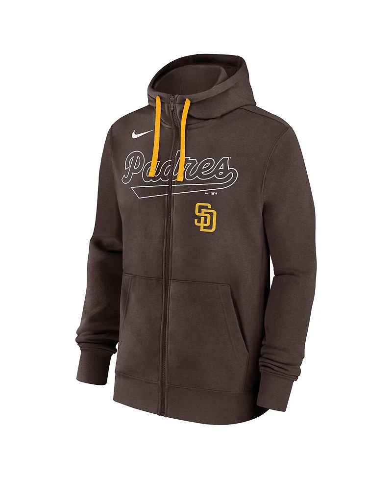 Nike Men's Brown San Diego Padres Knockout Script Full-Zip Hoodie