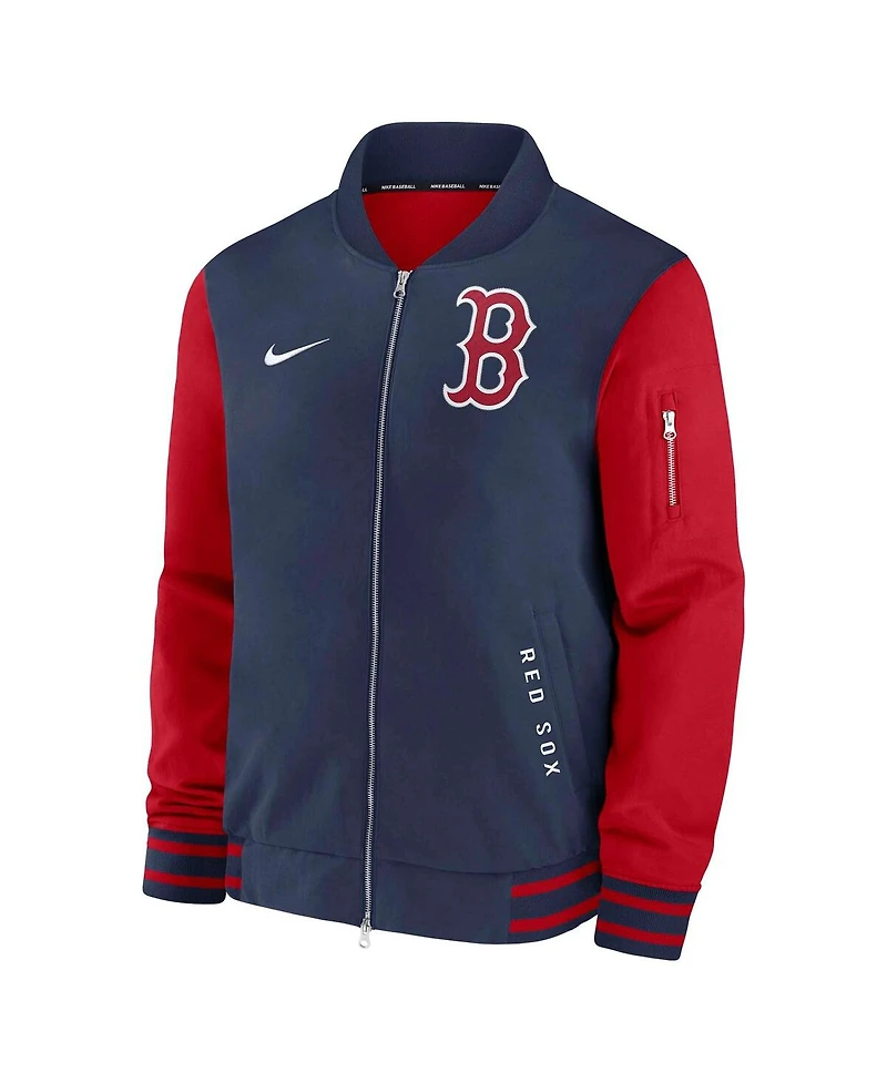 Nike Men's Navy/Red Boston Red Sox Authentic Collection Dugout Full-Zip Bomber Jacket
