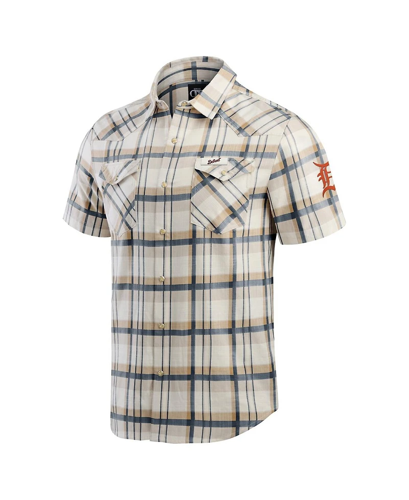 Darius Rucker Collection by Fanatics Men's Navy Detroit Tigers Plaid Full-Snap Shirt