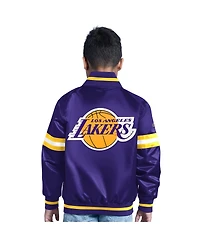 Starter Big Boys and Girls Purple Los Angeles Lakers Scrimmage Full-Snap Varsity Jacket