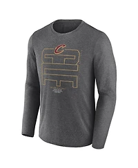 Fanatics Men's Heather Charcoal Cleveland Cavaliers Game Point Long Sleeve T-Shirt