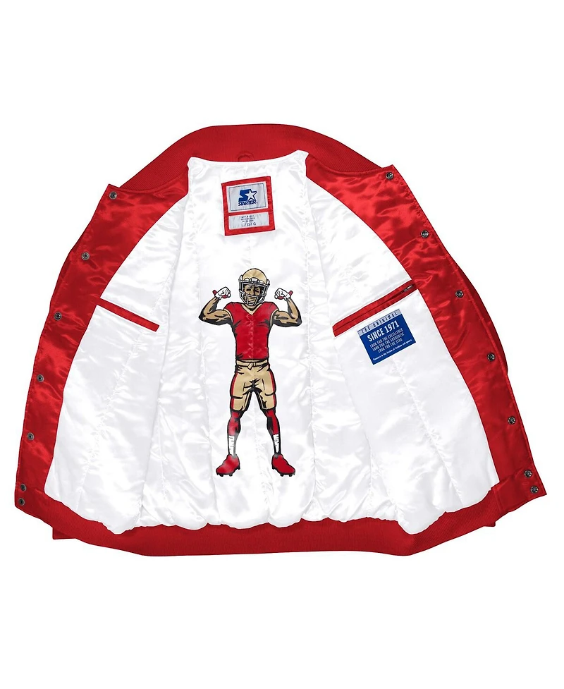 Starter Men's Scarlet San Francisco 49ers Exclusive Satin Full-Snap Varsity Jacket