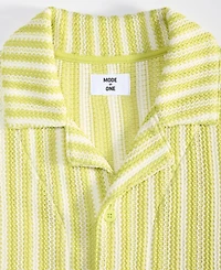 Mode of One Men's Vertical-Stripe Camp Collar Shirt, Exclusively at Macy's