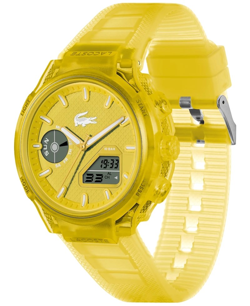 Lacoste Men's LC33 Yellow Silicone Strap Watch, 45mm