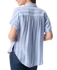 Gloria Vanderbilt Women's Daisy Printed Short-Sleeve Shirt