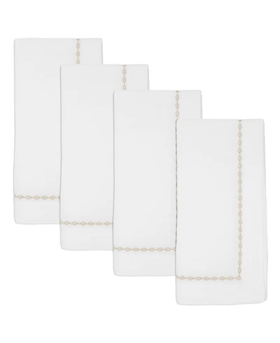 Saro Lifestyle Timeless Chainlink Embroidery Napkin, Set of 4