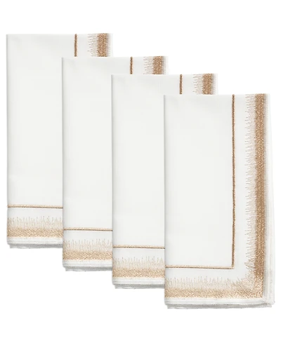 Saro Lifestyle Elegant Embroidery Detail Napkin, Set of 4