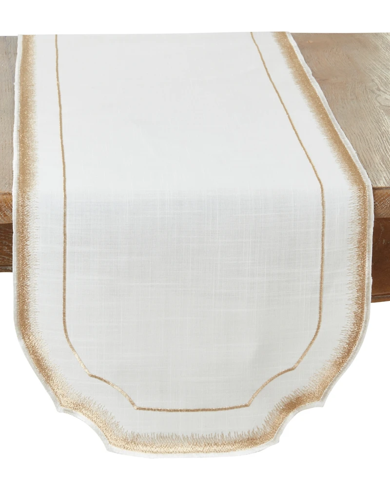 Saro Lifestyle Elegant Embroidery Detail Table Runner