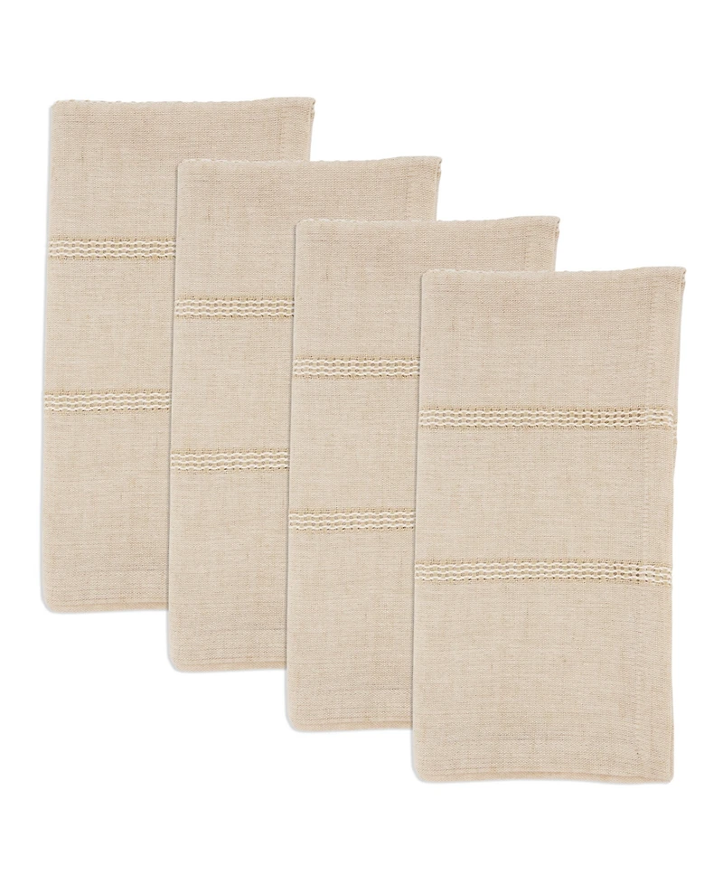 Saro Lifestyle Leno Stripe Elegance Napkin, Set of 4