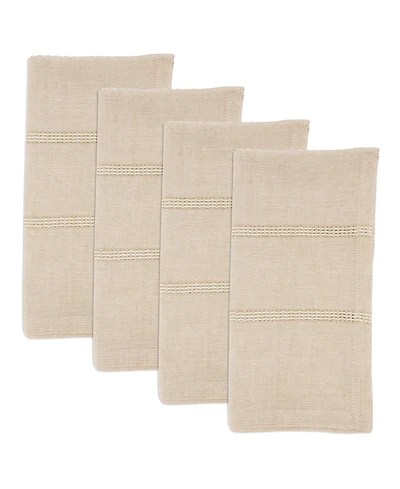 Saro Lifestyle Leno Stripe Elegance Napkin, Set of 4