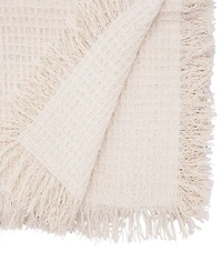 Saro Lifestyle Fringe-Touched Waffle Weave Table Runner, 16" x 72"
