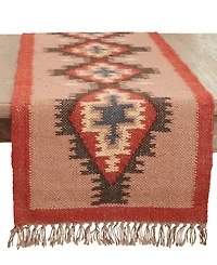 Saro Lifestyle Ethnic Weave Kilim Table Runner, 16" x 72"